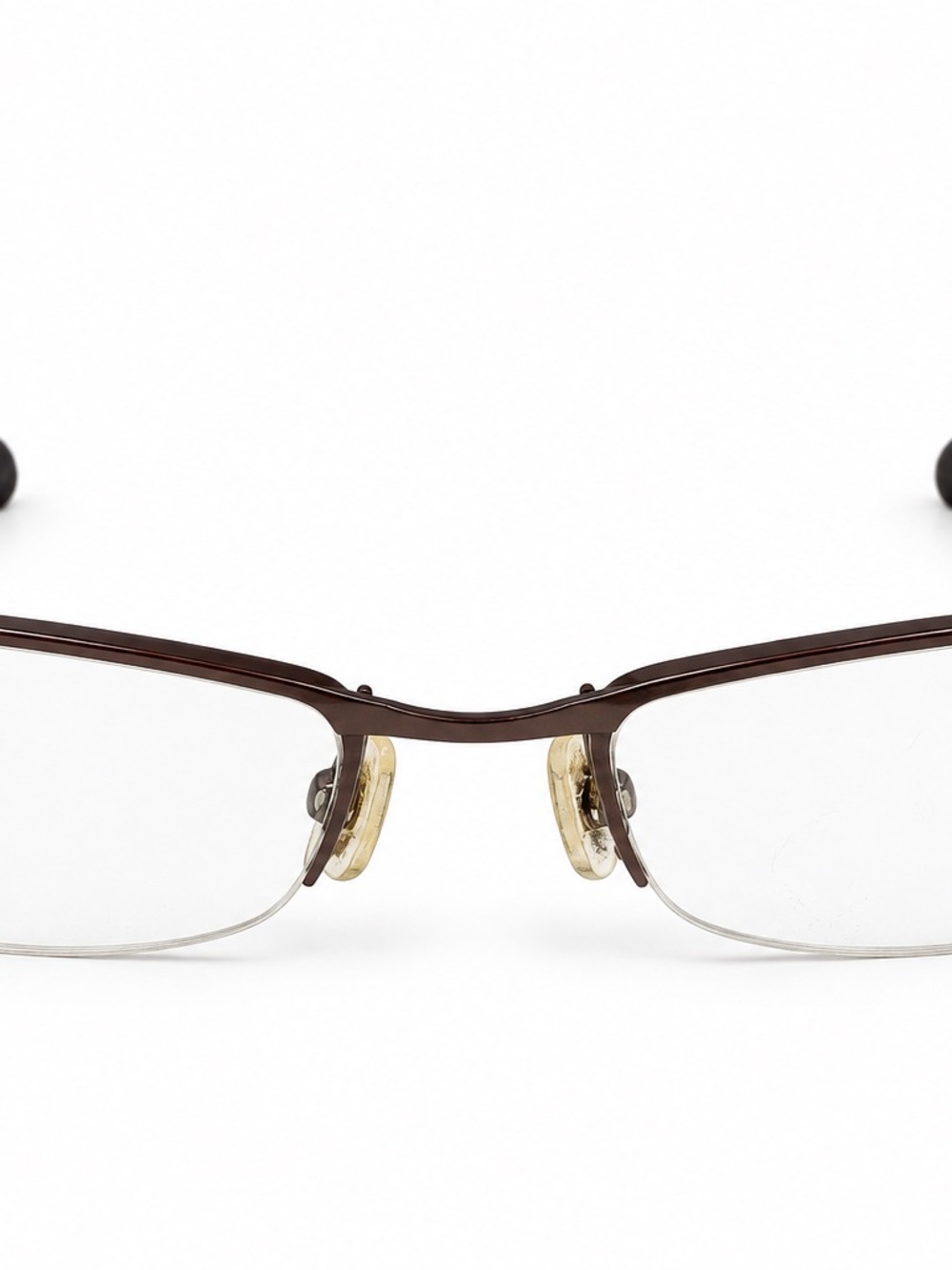 Vintage YSL Yves Saint Laurent Brown Semi-Rimless Eyeglasses 2257